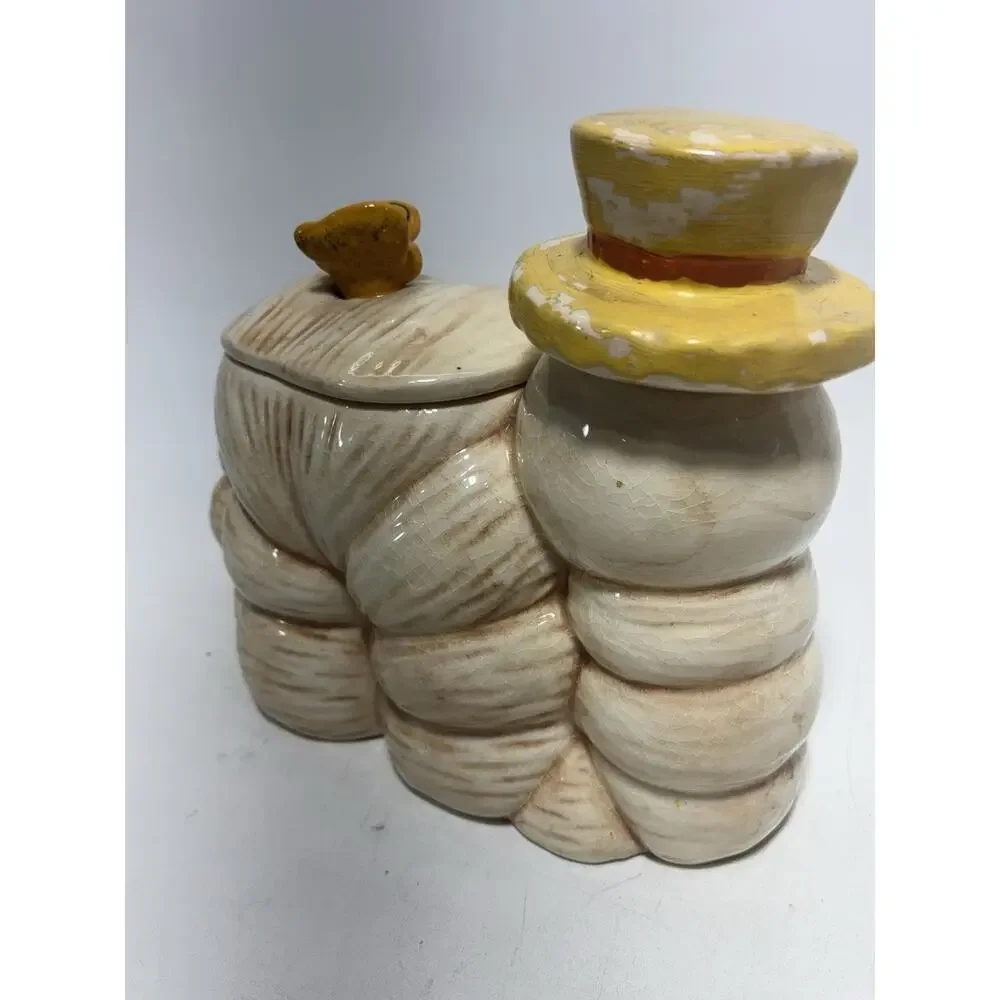 Vintage Anthropomorphic Worm Caterpillar Cookie Jar Ceramic Kitsch Japan Style
